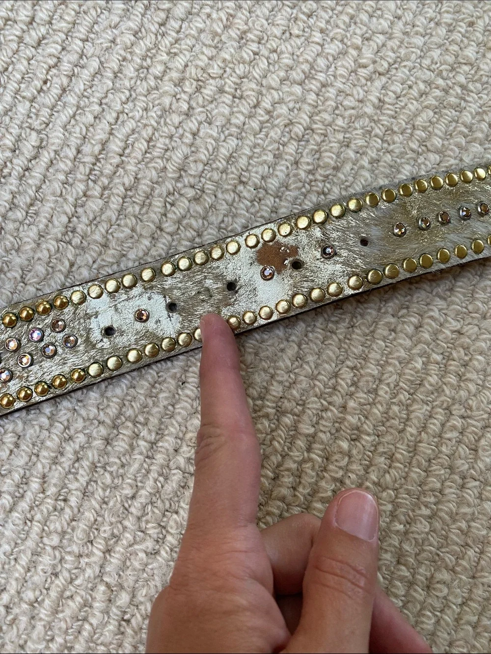 Jose Luis Gold Horse Hair Embellished Belt